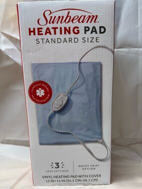 Sunbeam Light Blue Vinyl Heating Pad with Controller